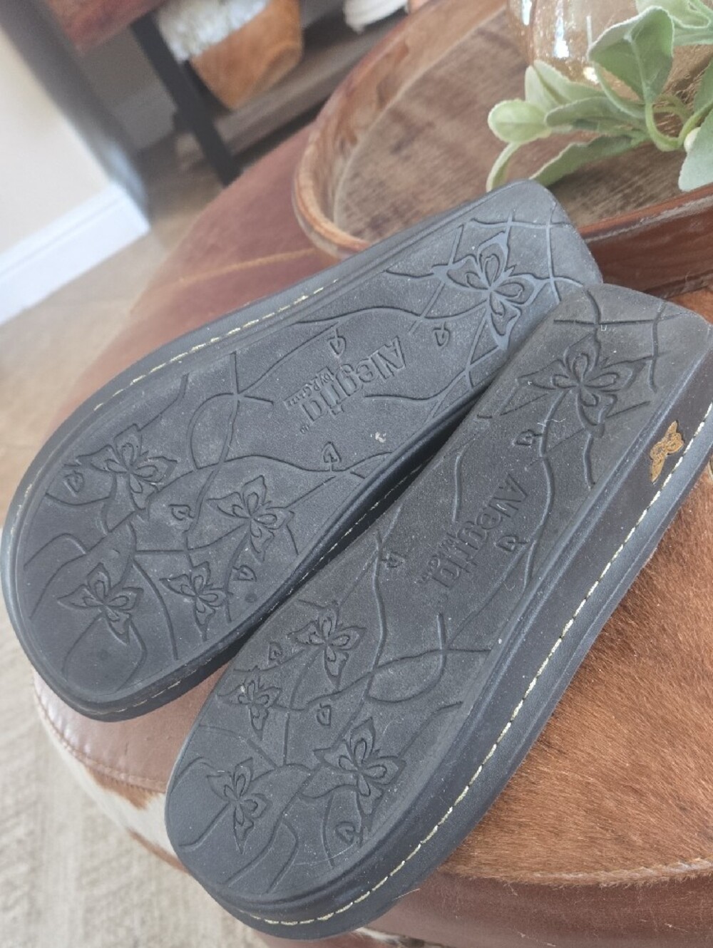 Alegria Metallic Bronze Beaded Thong Sandals - Picture 7 of 11